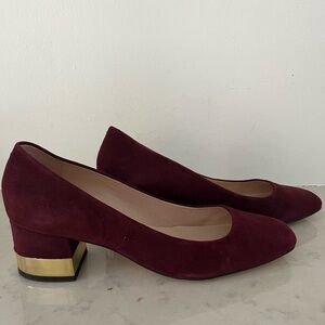 Kate Spade Burgundy Block Heel Pumps size 8 but run small (see description)